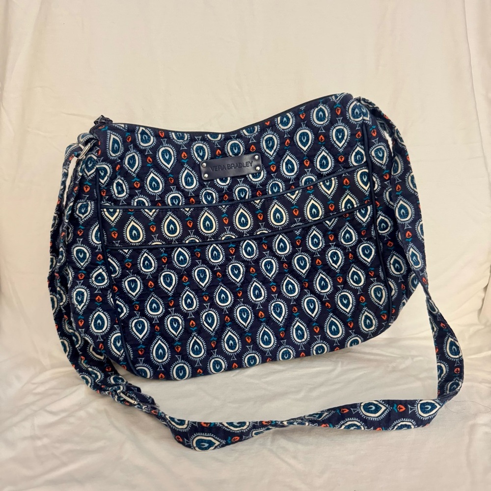 Vera Bradley Blue Marrakesh Motif Crossbody Satchel Bag